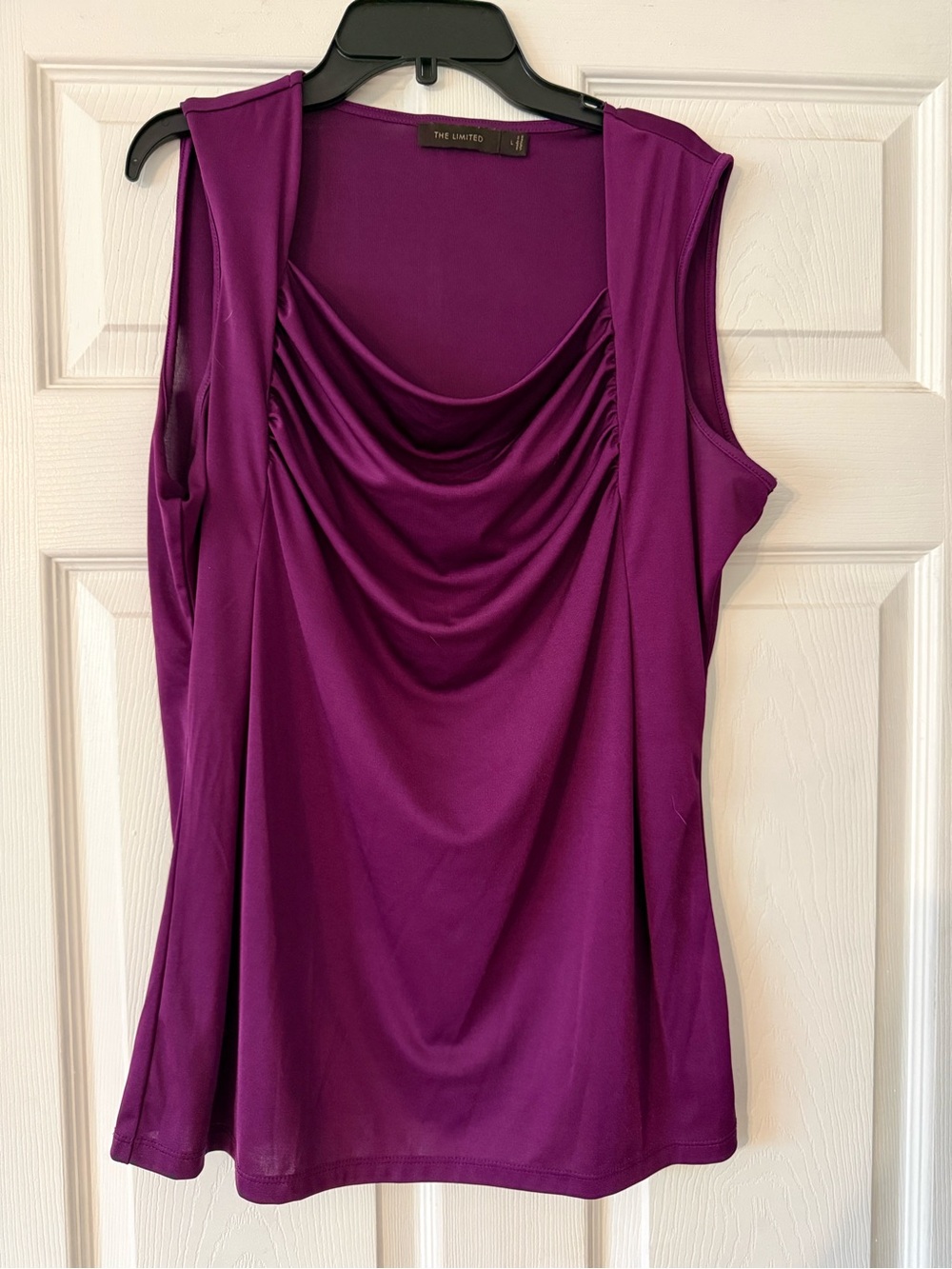 The Limited Purple Sleeveless Draped Cowl Neck Camisole